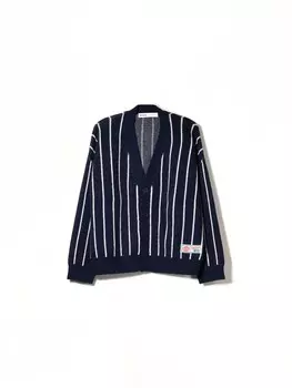 Вязаный кардиган Bershka, темно-синий