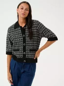 Вязаный кардиган birte boucle KAFFE, цвет Black/Turtledove