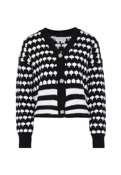 Вязаный кардиган Blonda, черный/белый