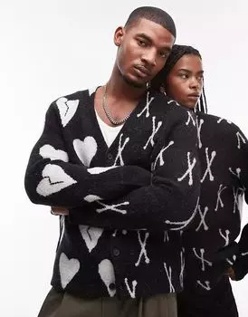 Вязаный кардиган Bonebreak свободного покроя черного цвета AllSaints