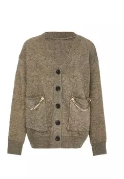 Вязаный кардиган caissa, темно-бежевый