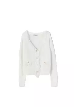 Вязаный кардиган Camomilla Italia Cloe, белый