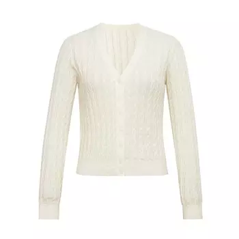 Вязаный кардиган Deep Breath из чистой шерсти, кремовый