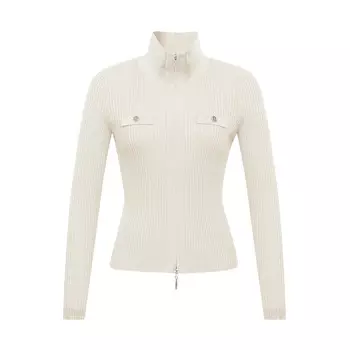 Вязаный кардиган Deep Breath на двусторонней молнии, темно-зеленый