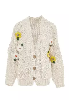 Вязаный кардиган ebeeza Knit Cardigan, белый