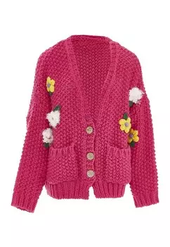 Вязаный кардиган ebeeza Knit Cardigan, цвет dark pink