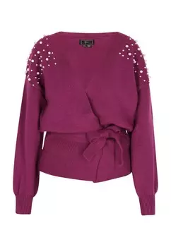 Вязаный кардиган faina, цвет Dark pink