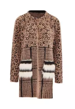 Вязаный кардиган faina Knit Cardigan, темно-розовый