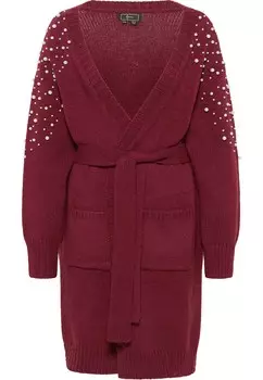 Вязаный кардиган Faina, темно-красный