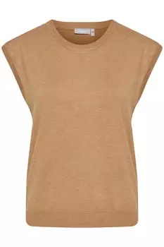 Вязаный кардиган Fransa Knitted Vest, бежевый