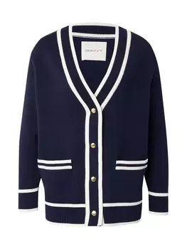 Вязаный кардиган GANT, морской синий