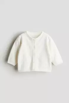 Вязаный кардиган H&M, белый