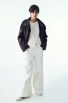 Вязаный кардиган H&M, белый