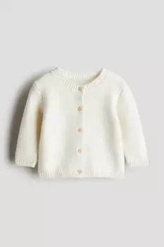Вязаный кардиган H&M, белый