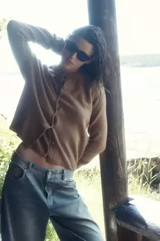 Вязаный кардиган H&M, бежевый