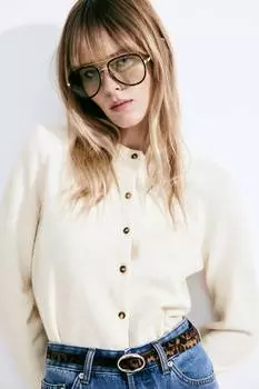 Вязаный кардиган H&M, бежевый