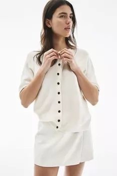 Вязаный кардиган H&M, бежевый
