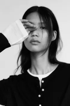Вязаный кардиган H&M, черный