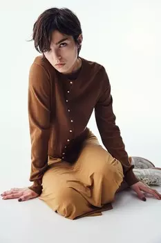 Вязаный кардиган H&M, коричневый