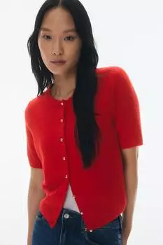 Вязаный кардиган H&M, красный