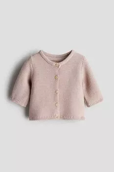 Вязаный кардиган H&M, розовый