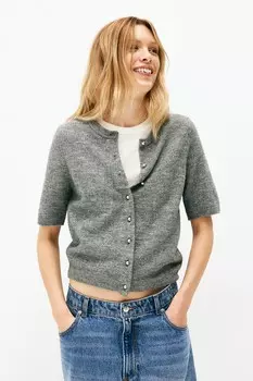 Вязаный кардиган H&M, серый