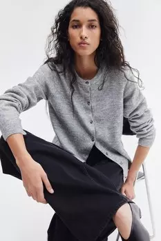 Вязаный кардиган H&M, серый