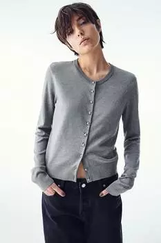 Вязаный кардиган H&M, серый