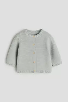 Вязаный кардиган H&M, зеленый