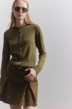 Вязаный кардиган H&M, зеленый