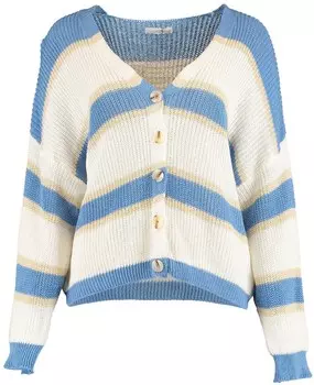 Вязаный кардиган Hailys, голубой/белый