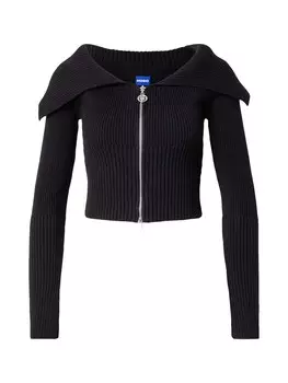 Вязаный кардиган HUGO Knit Cardigan Sestin, черный