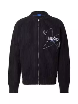 Вязаный кардиган HUGO Knit Cardigan Socee, черный