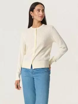 Вязаный кардиган из колючего ребра Soaked In Luxury, цвет Whisper White