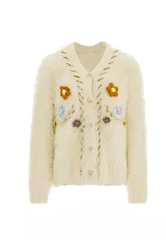 Вязаный кардиган IZIA, экрю