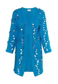 Вязаный кардиган IZIA, небесно-синий