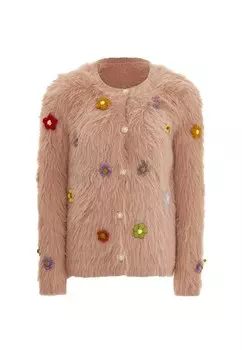 Вязаный кардиган IZIA, розовый