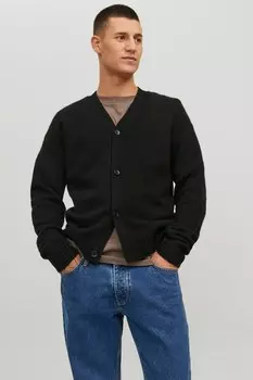 Вязаный кардиган Jack & Jones, черный