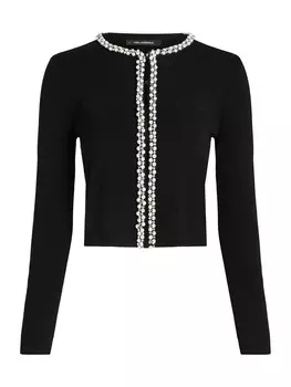 Вязаный кардиган Karl Lagerfeld Knit Cardigan Essential Pearl, черный