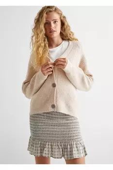 Вязаный кардиган Mango, бежевый