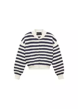 Вязаный кардиган MANGO Knit Cardigan Cadaques, цвет navy/white