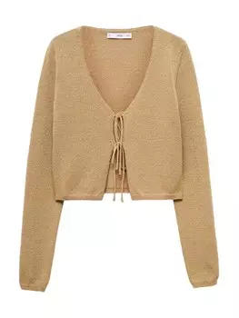 Вязаный кардиган MANGO Knit Cardigan JADORE, золотой