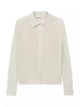 Вязаный кардиган MANGO Knit Cardigan KLING, серебряный