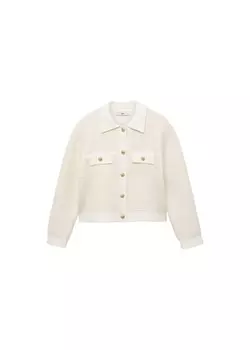 Вязаный кардиган MANGO Knit Cardigan Nuria, экрю