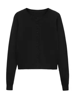 Вязаный кардиган MANGO Knit Cardigan PESTO, черный