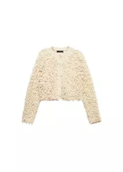 Вязаный кардиган Mango Minipel, крем