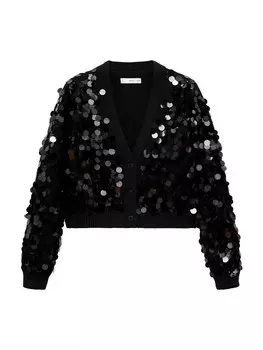 Вязаный кардиган MANGO Papagayo, черный