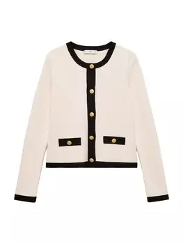 Вязаный кардиган MANGO Pia, бежевый