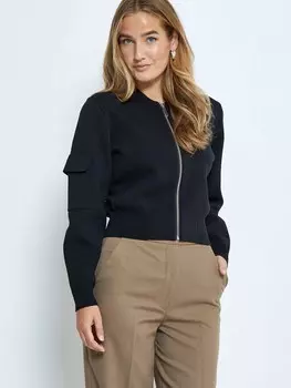 Вязаный кардиган minus, черный