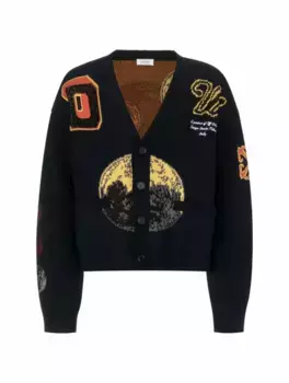Вязаный кардиган Moon Phase Off-White, мультиколор